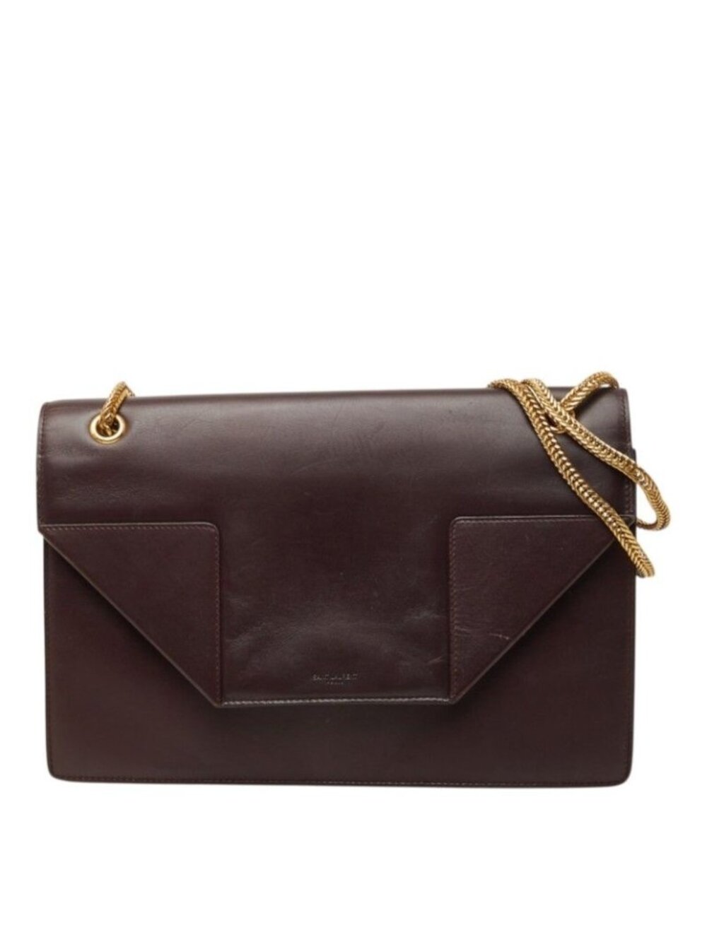 Saint Laurent Betty Crossbody Chain Shoulder Bag Wine Red Leather